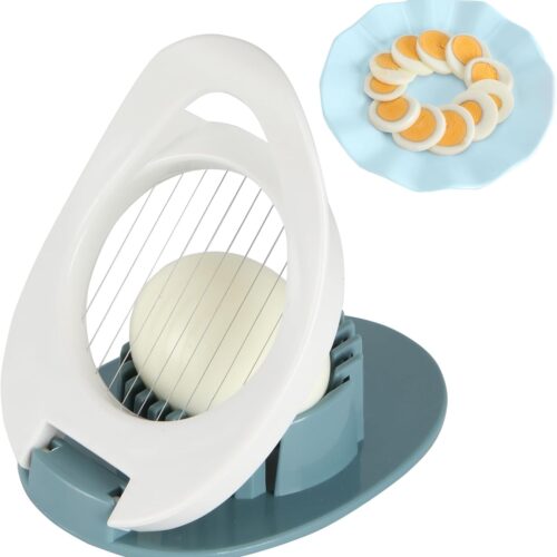 Egg Slicer & Dicer for Hard Boiled Eggs - Heavy Duty Cutter Dicer with Stainless Steel Wire, Cuts Strawberries, Kiwis & Soft Fruits Effortlessly - Easy-Clean Kitchen