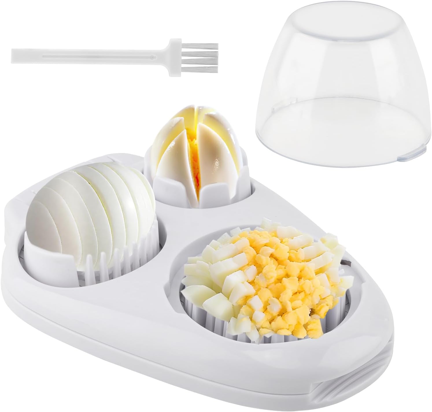 Egg Slicer for Hard Boiled Eggs 3 In 1, 3 Slicing Modes Eggs Dicer, Stainless Steel Egg Cutter, Kitchen Chopper Tool for Egg, Butter, Strawberry, Tomato, Mushroom, and Grape, Dishwasher Safe - Image 2