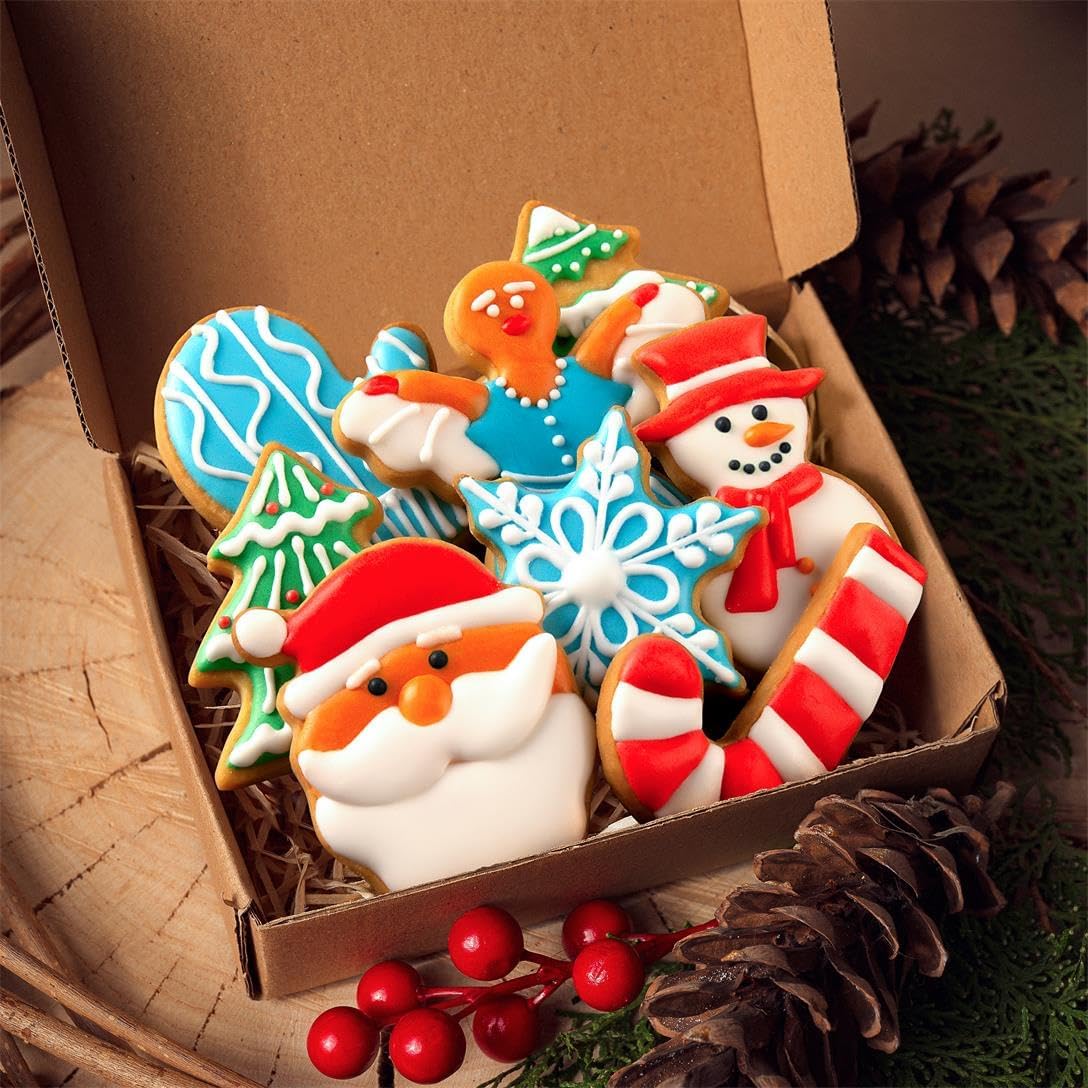Christmas Cookie Cutters Set of 9 Pieces, Wmtidene Cookie Cutters Shapes for Winter Holiday, Metal includes Christmas Tree,Snowflake,Gingerbread Men,Angel,Star,Mitten,Candy Cane,Snowman - Image 2