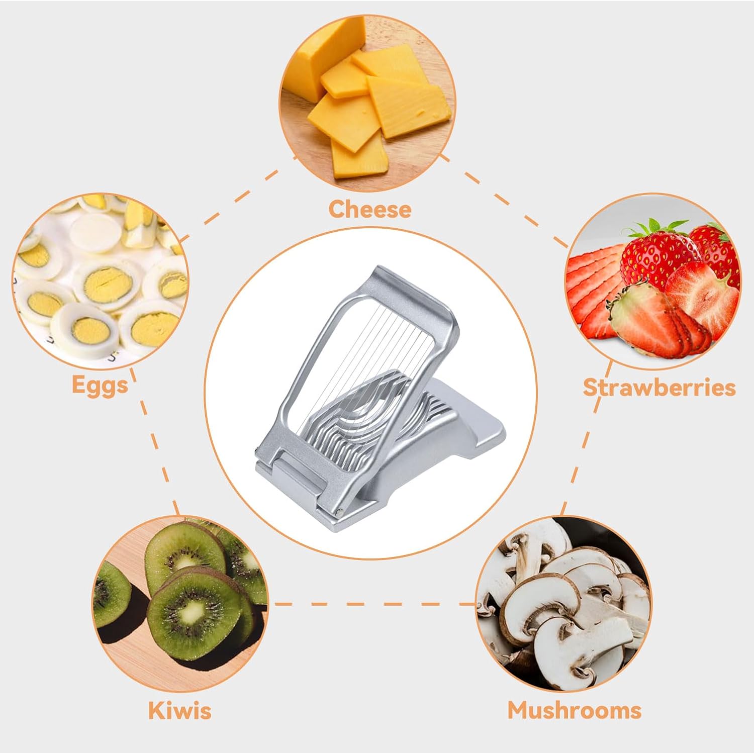 Egg Slicer for Hard Boiled Eggs Heavy Duty Fruit Egg Cutter with Stainless Steel Wire - Image 2