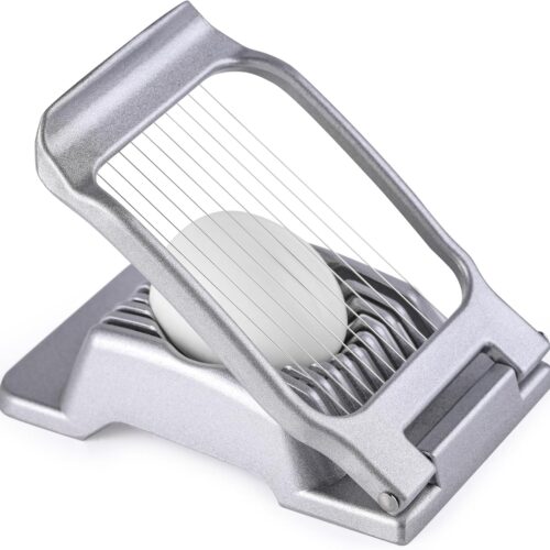 Egg Slicer for Hard Boiled Eggs, Stainless Steel Wire, Multipurpose Heavy Duty Aluminium Egg Cutter Dishwasher Safe for Egg, Salads & Sandwiches, Strawberries, Mushrooms & Soft Cheese, Fruit, Sliver