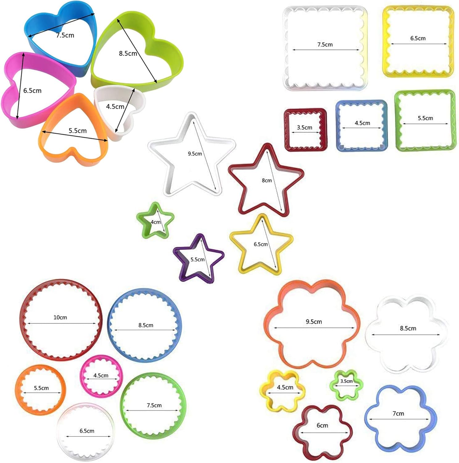 25 PCS Cookie Cutter Set Multi-size Sandwich Fondant Cake Fruit Vegetable Shapes Cutter Set - Image 2