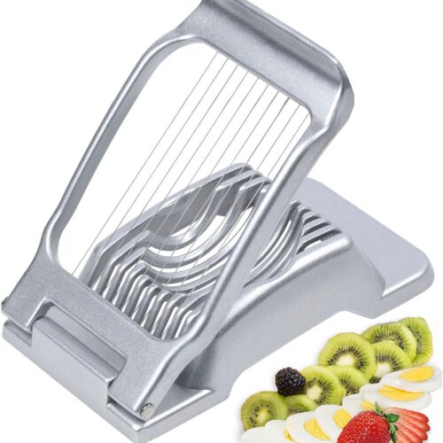 Egg Slicer for Hard Boiled Eggs Heavy Duty Fruit Egg Cutter with Stainless Steel Wire